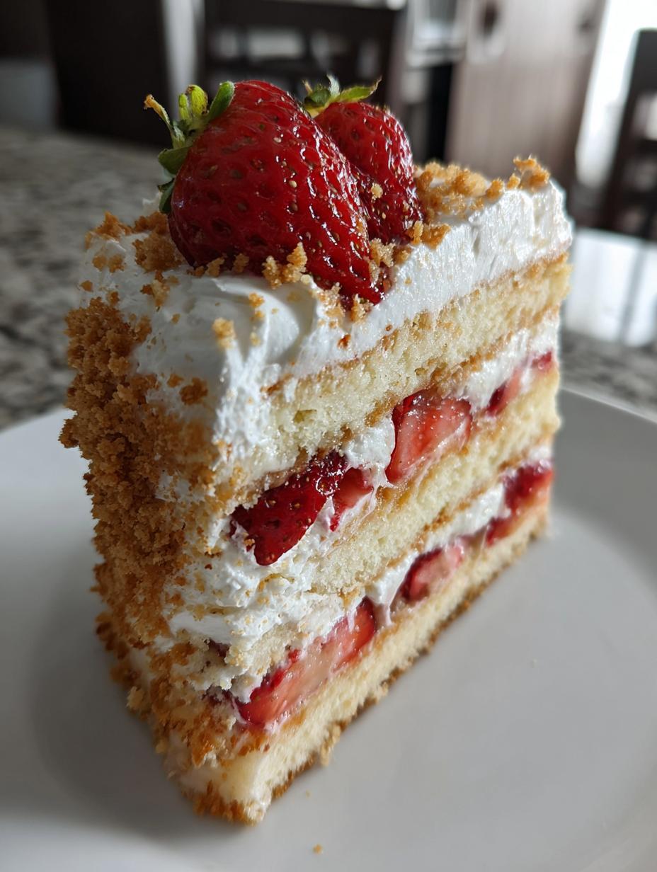 strawberry crunch cake
