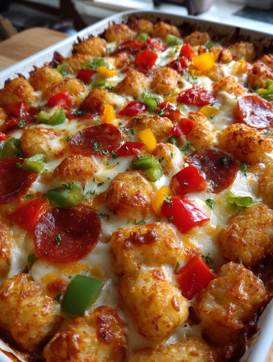 tator tot pizza bake - detail 1