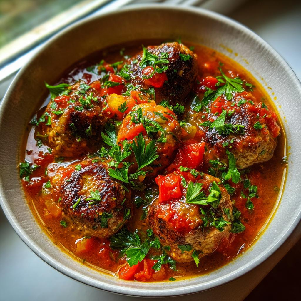 tomato meatball soup - detail 1