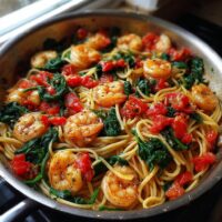 tomato spinach shrimp pasta
