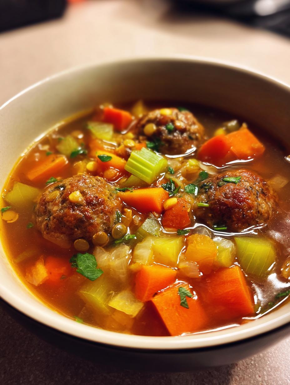 vegetable meatball soup