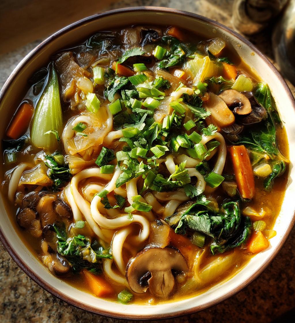vegetarian udon soup