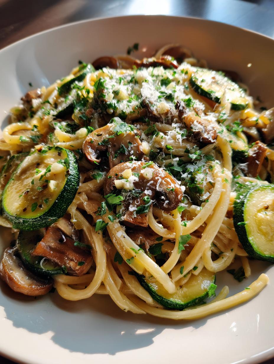 zucchini mushroom pasta