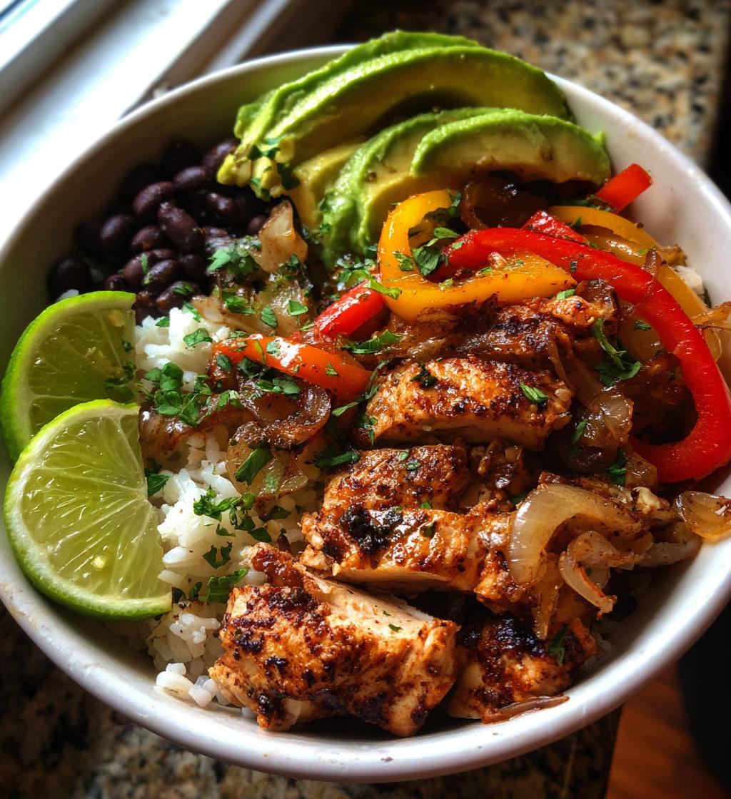 chicken fajita bowl recipe easy dinner - detail 2